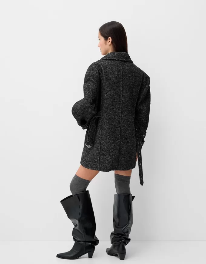 Generation Bershka coat with eyelets