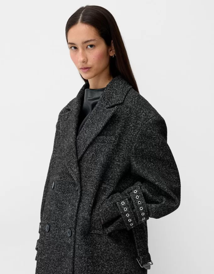 Generation Bershka coat with eyelets