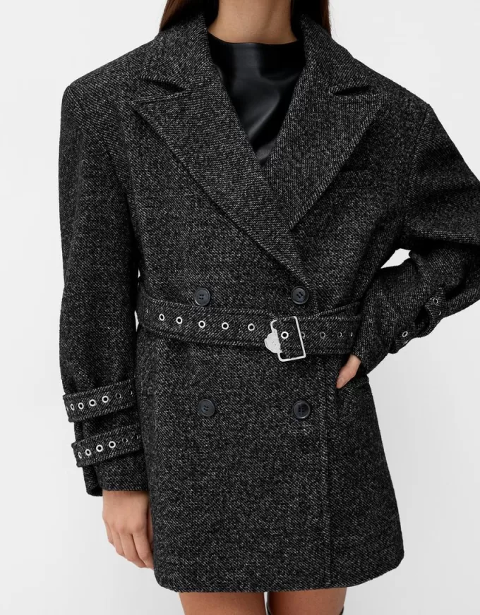 Generation Bershka coat with eyelets