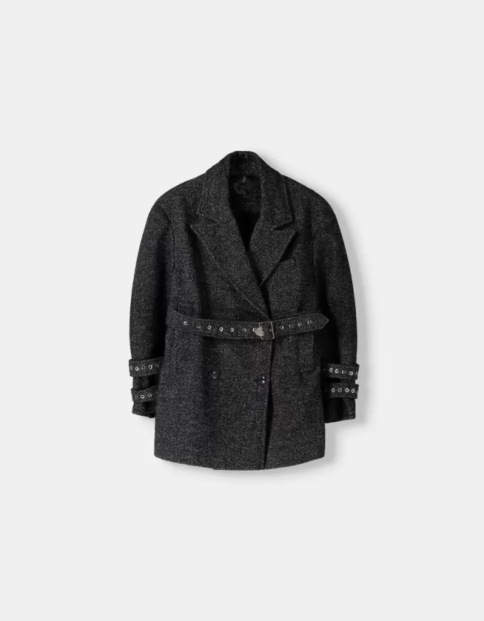 Generation Bershka coat with eyelets
