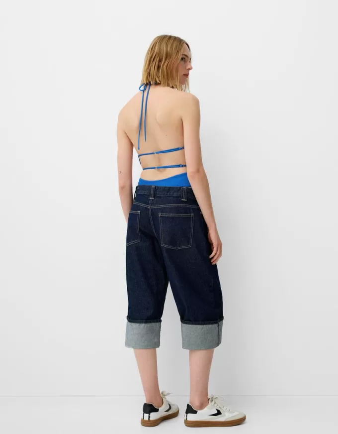 Halter bodysuit with open back