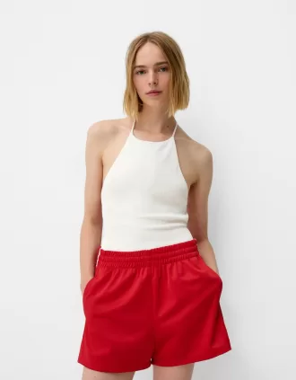 Halter bodysuit with open back