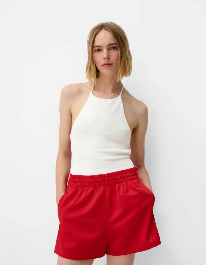 Halter bodysuit with open back