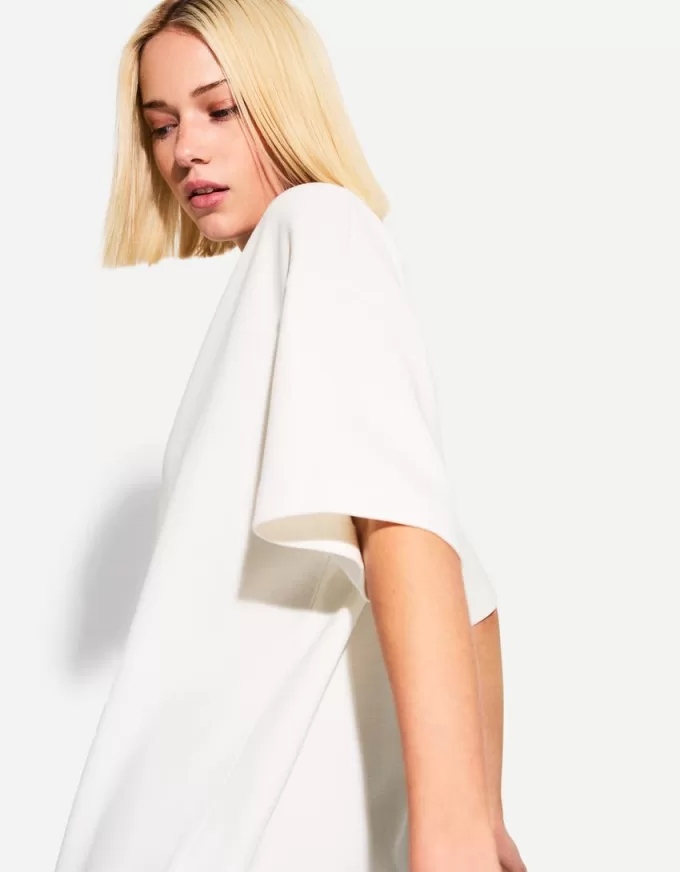 Heavy cotton V-neck short sleeve T-shirt