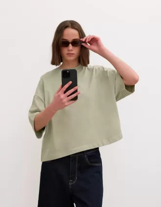 Heavy cotton boxy fit short sleeve T-shirt