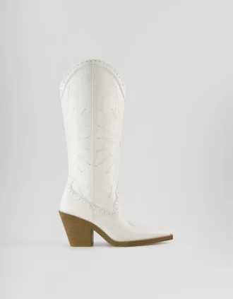 High-heel cowboy boots with studded detail