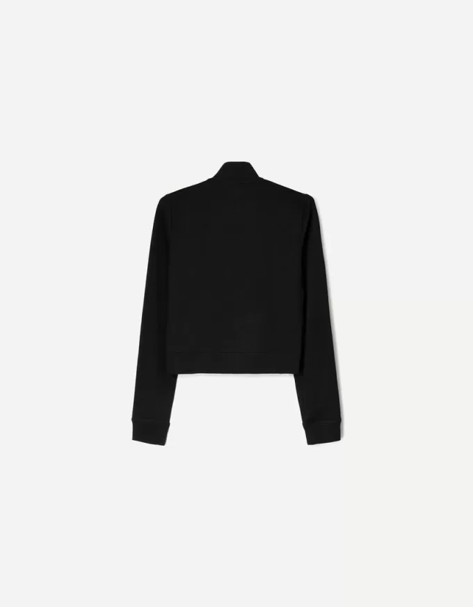 High neck sweatshirt with zipper