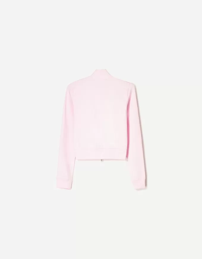 High neck sweatshirt with zipper