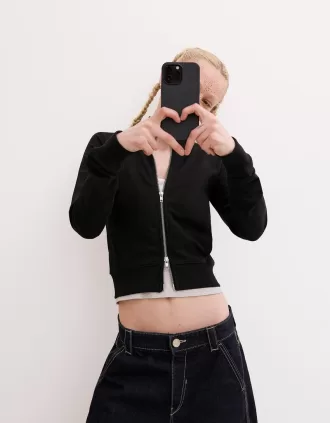 High neck sweatshirt with zipper