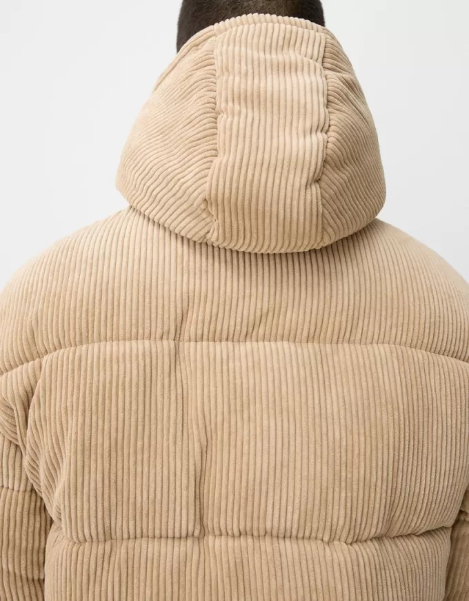 Hooded corduroy puffer jacket Hooded corduroy puffer jacket