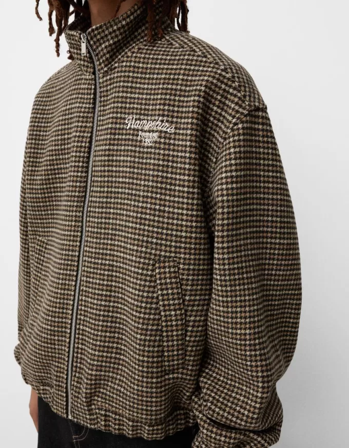 Houndstooth felt texture jacket Houndstooth felt texture jacket