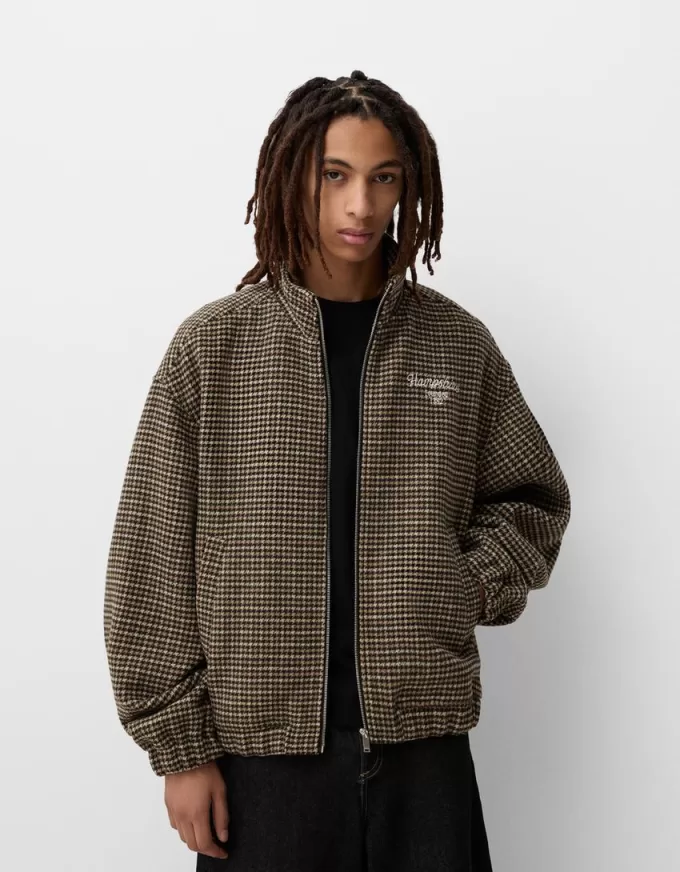 Houndstooth felt texture jacket Houndstooth felt texture jacket