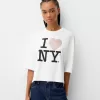 I Love New York mid-length sleeve T-shirt