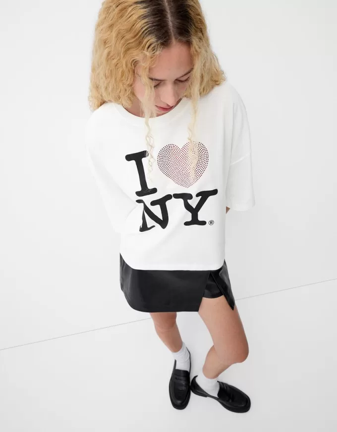 I Love New York mid-length sleeve T-shirt