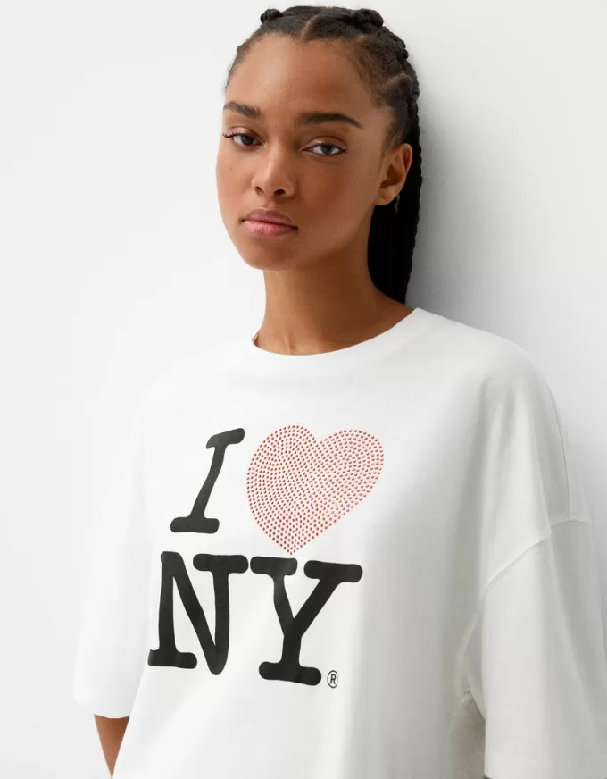 I Love New York mid-length sleeve T-shirt