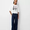I Love New York mid-length sleeve T-shirt
