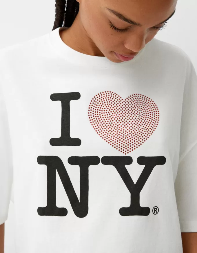 I Love New York mid-length sleeve T-shirt