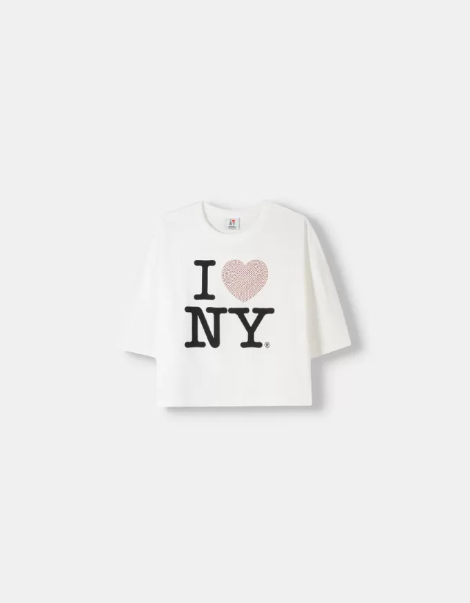 I Love New York mid-length sleeve T-shirt