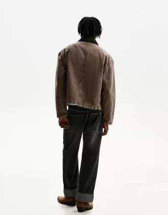 Jacket with contrasting collar Jacket with contrasting collar