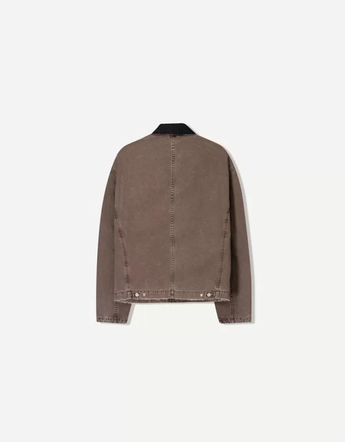 Jacket with contrasting collar Jacket with contrasting collar