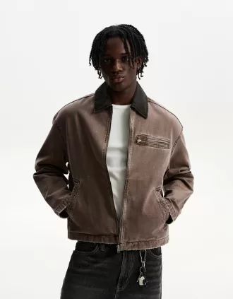 Jacket with contrasting collar Jacket with contrasting collar