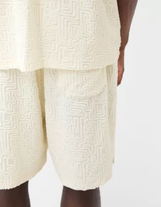 Jacquard terrycloth Bermuda shorts