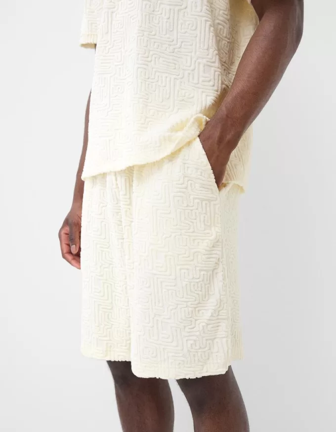 Jacquard terrycloth Bermuda shorts Jacquard terrycloth Bermuda shorts