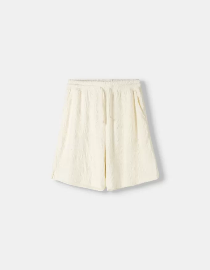 Jacquard terrycloth Bermuda shorts Jacquard terrycloth Bermuda shorts