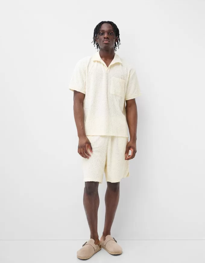 Jacquard terrycloth Bermuda shorts Jacquard terrycloth Bermuda shorts