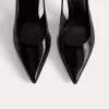 Kitten heel slingback shoes