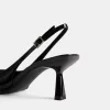 Kitten heel slingback shoes