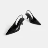 Kitten heel slingback shoes