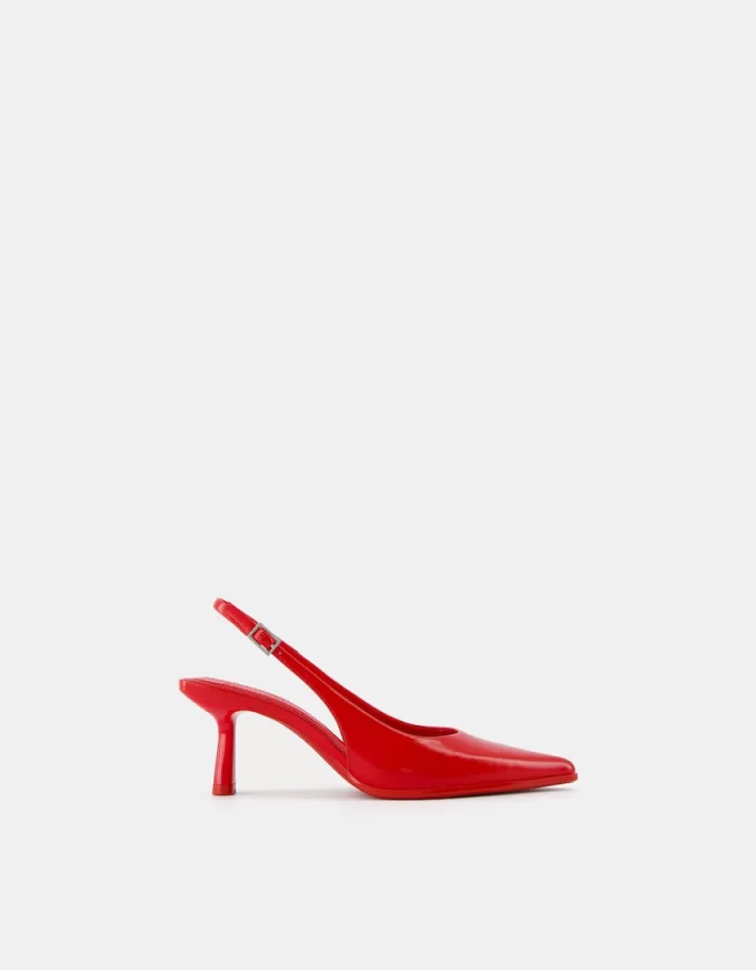 Kitten heel slingback shoes