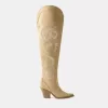 Knee-high high-heel cowboy boots Knee-high high-heel cowboy boots