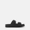 LEATHER buckled flat slider sandals LEATHER buckled flat slider sandals