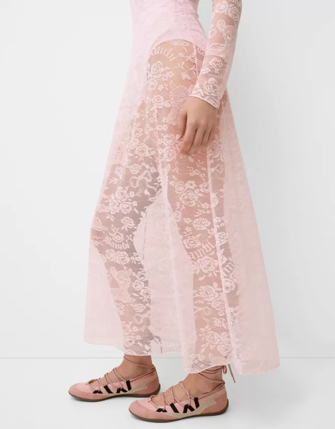 Lace Bardot neckline Disney Bambi midi dress Lace Bardot neckline Disney Bambi midi dress