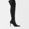 Lace high-heel knee-high boots Lace high-heel knee-high boots
