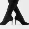 Lace high-heel knee-high boots Lace high-heel knee-high boots