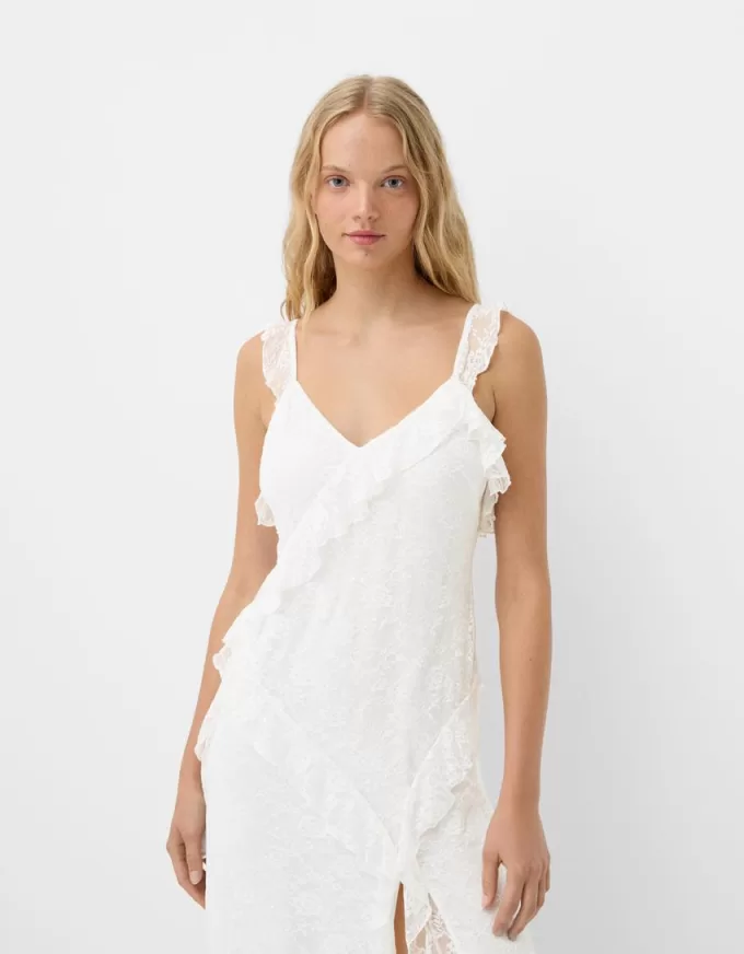 Lace midi dress with straps Lace midi dress with straps