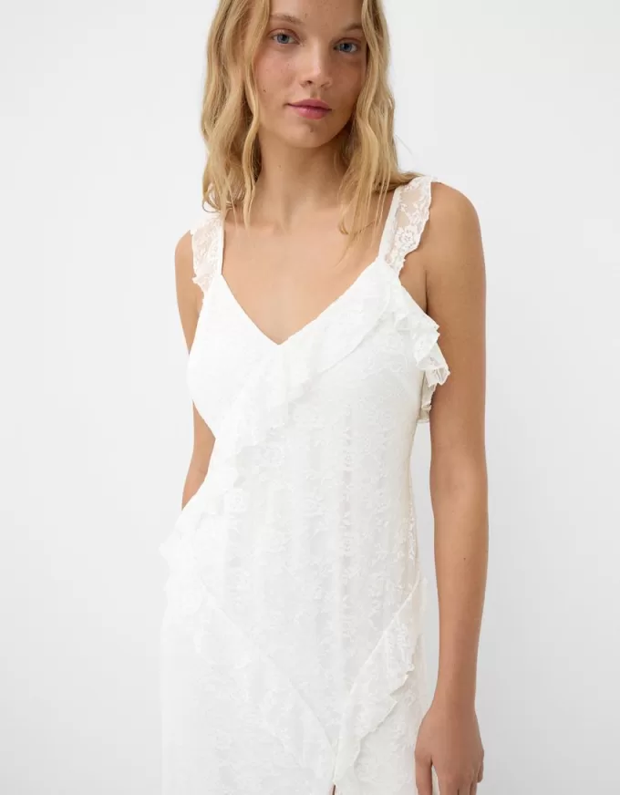 Lace midi dress with straps Lace midi dress with straps