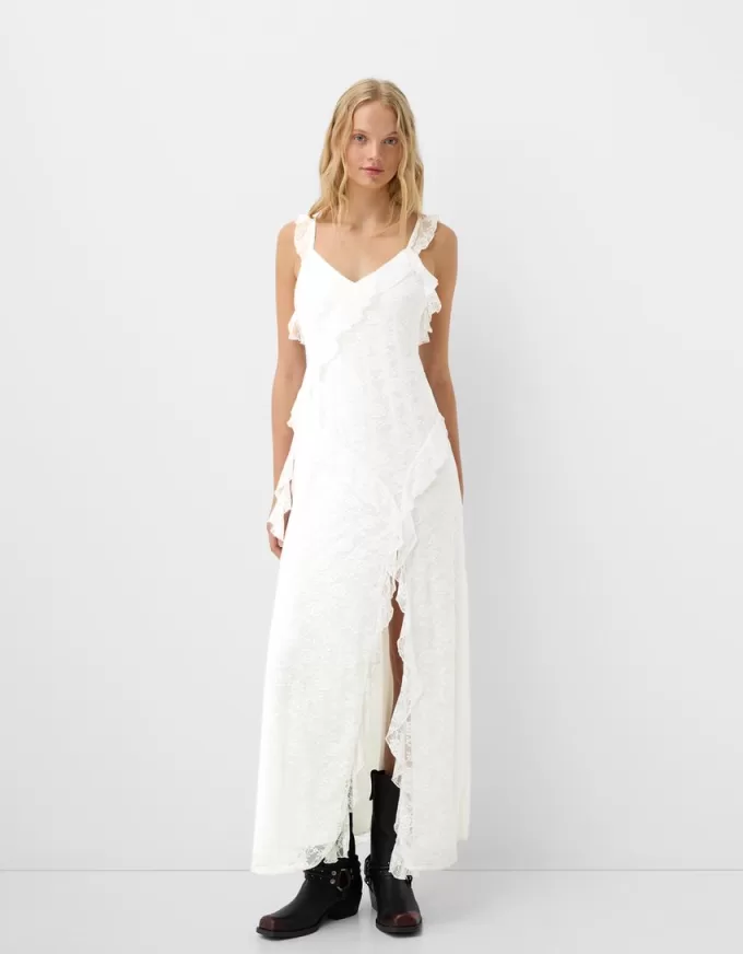 Lace midi dress with straps Lace midi dress with straps