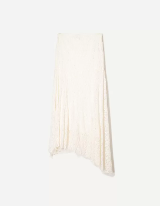 Lace-trimmed midi skirt Lace-trimmed midi skirt