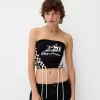 Lace-up bandeau top Lace-up bandeau top