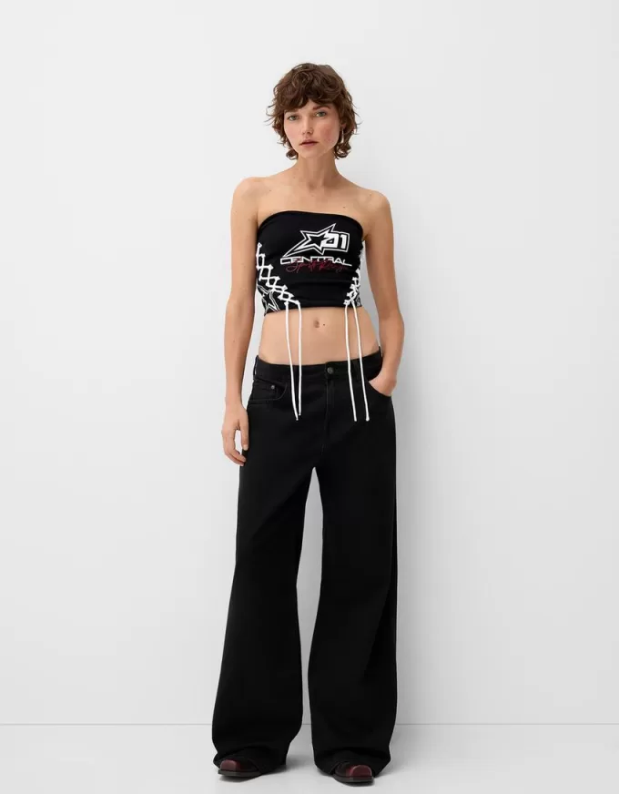 Lace-up bandeau top Lace-up bandeau top