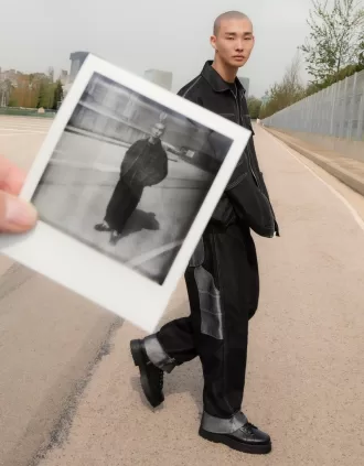 Lace-up track sole ankle boots