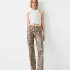 Leather effect animal print pants Leather effect animal print pants