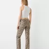 Leather effect animal print pants Leather effect animal print pants