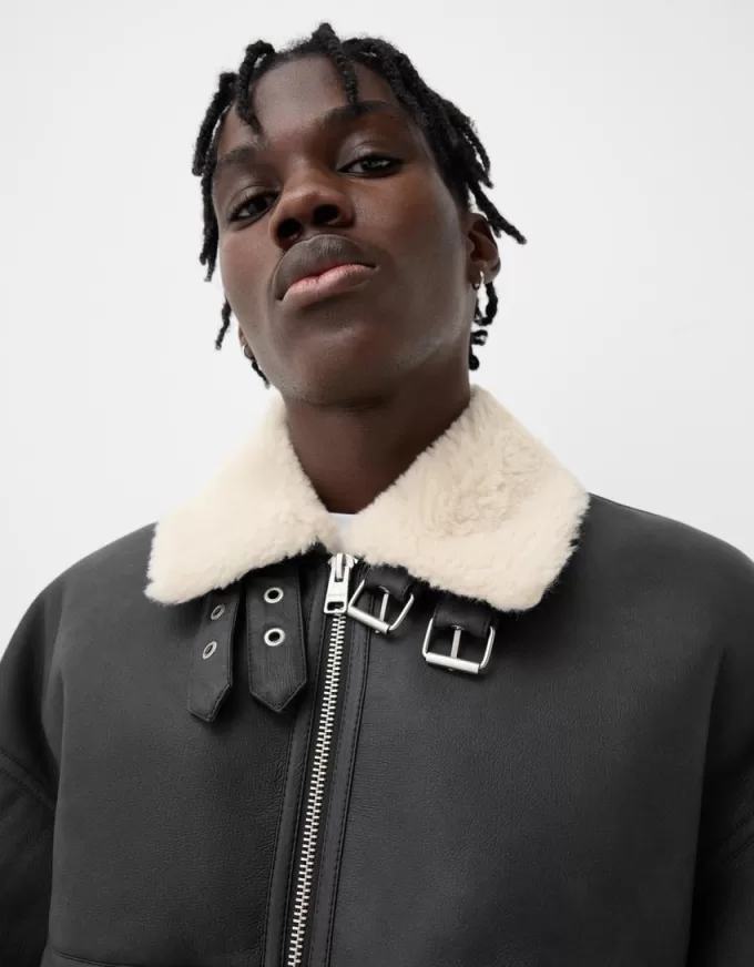 Leather effect boxy fit jacket Leather effect boxy fit jacket