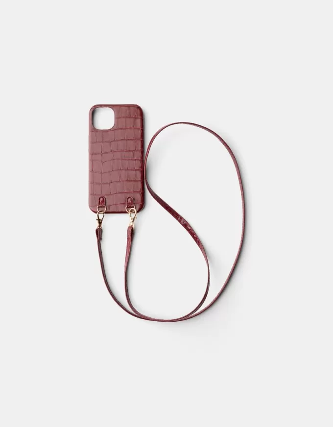 Leather effect iPhone case with cord Leather effect iPhone case with cord