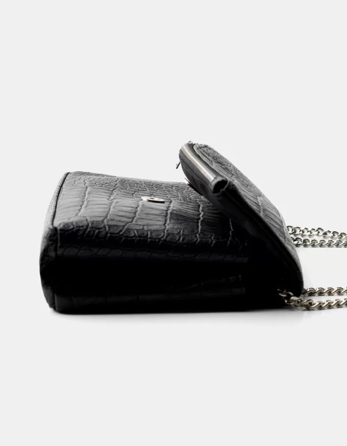 Leather effect mini bag with chain Leather effect mini bag with chain